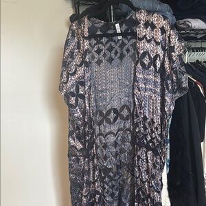 BCBGMaxAzria Patterned Blouse - Blue and Black